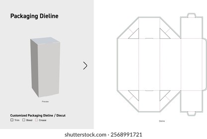 Tuck End security buckles Box Dieline