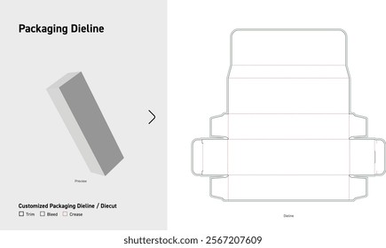 Tuck End Serum Box Dieline