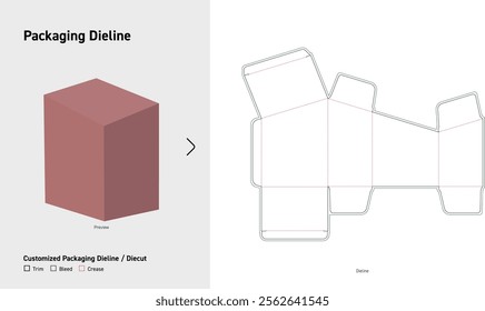 Tuck End Slope Box Dieline