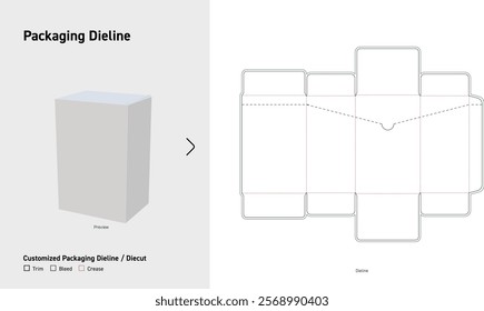 Tuck End tear line Box Dieline