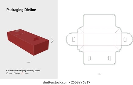 Tuck End tray Box Dieline