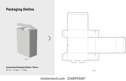 Tuck End variation Box Dieline