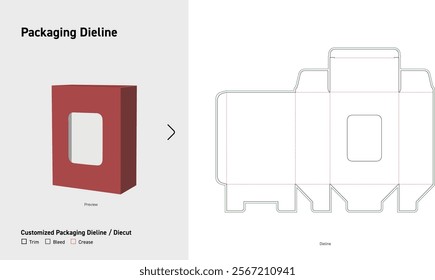 Tuck End window cut Box Dieline