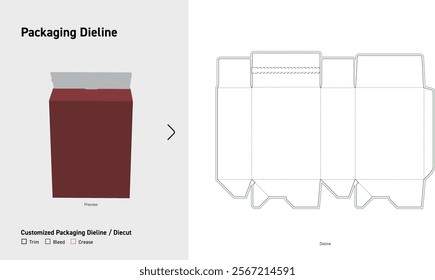 Tuck End zipper open Box Dieline