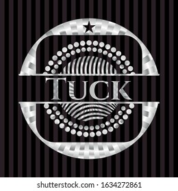 Tuck silvery emblem or badge. Vector Illustration. Mosaic.