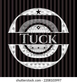 Tuck silvery shiny badge. Vector Illustration. Mosaic. 