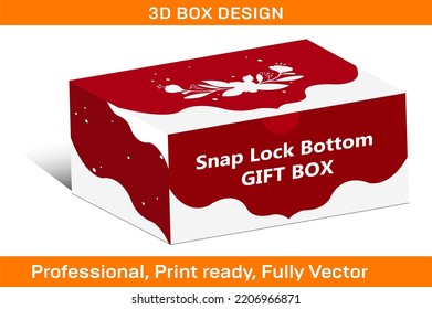 Top-Snap-Unten-Geschenkbox Verpackungsvorlage