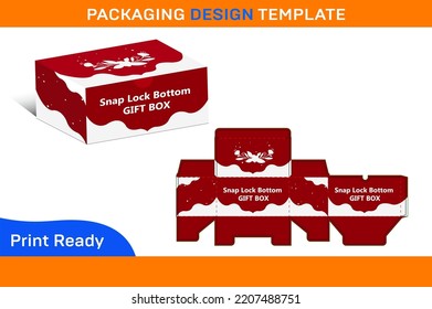 Tuck Top Snap Lock Bottom Gift Box Packaging Design Template