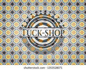 Tuck-shop arabesque emblem background. arabic decoration.