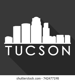 Tucson Arizona Flat Icon Skyline Silhouette Design City Vector Art Famous Buildings