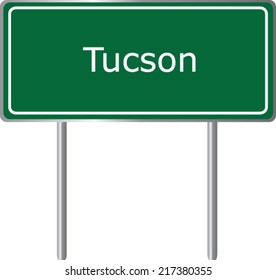 Tucson, Arizona, road sign green vector illustration, USA city