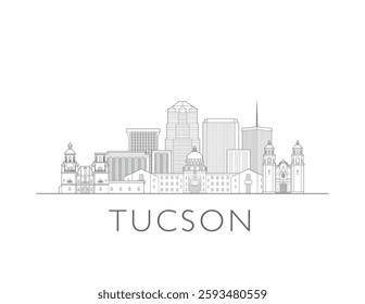 Tucson, Arizona, skyline cityscape vector illustration