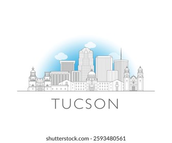 Tucson, Arizona, skyline cityscape vector illustration