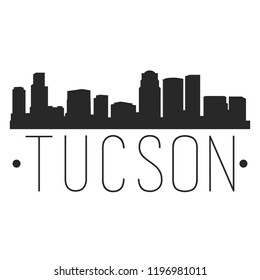 Tucson Arizona Skyline Silhouette City Design Vector Famous Monuments.