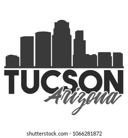Tucson Arizona Skyline Souvenir Travel Vector Art Design Tourism