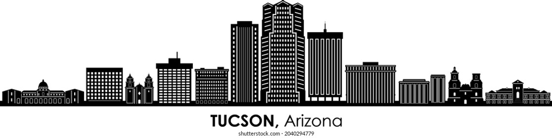 TUCSON Arizona USA City Skyline Vector
