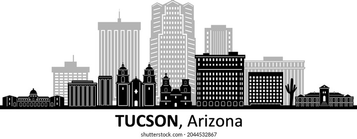 TUCSON Arizona USA City Skyline Vector
