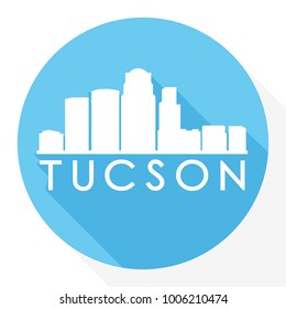 Tucson Arizona USA Flat Icon Skyline Silhouette Design City Vector Art Famous Buildings