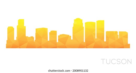 Tucson, AZ, USA Low Poly Skyline Clip Art City Design. Geometric Polygon Graphic Horizon Icon. Vector Illustration Symbol.