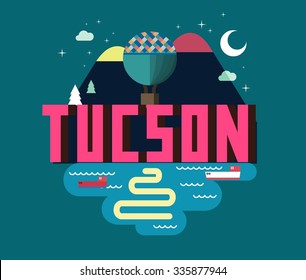 Tucson city logo in colorful vector