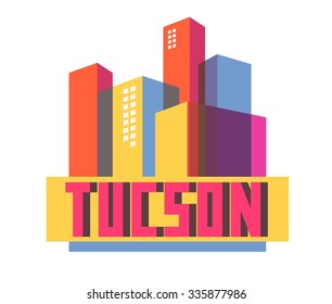 Logo de la ciudad de Tucson en un colorido vector
