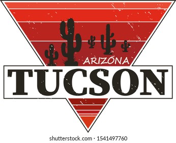 Tucson city travel destination. vector shirt logo