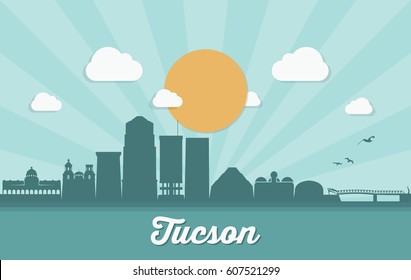 Tucson skyline - Arizona - vector illustration