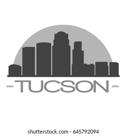 Tucson Skyline Silhouette Skyline Stamp Vector City Design