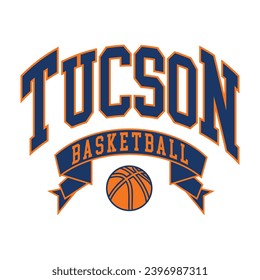 Tucson typography design vector, usa state shirt design vector. Jersey design vector, T-shirt design for usa 