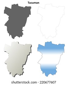 Tucuman blank outline map set