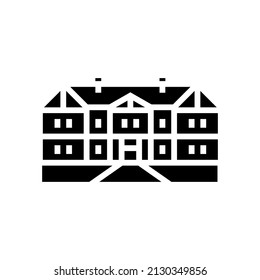 tudor house glyph icon vector. tudor house sign. isolated contour symbol black illustration