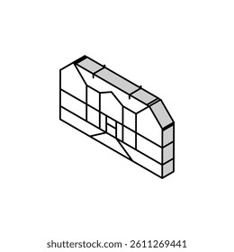 tudor house isometric icon vector. tudor house sign. isolated symbol illustration