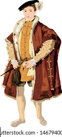 Tudor King Edward VI Of England And Ireland Vector 