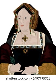 Tudor Queen Catherine of Aragon, wife of Henry VIII Vector