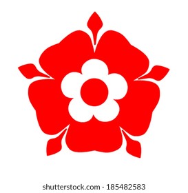 Tudor Rose.  The Tudor Rose is a Symbol of Lancashire, England. The design is a combination of the symbols of the white rose of the House of York and the red rose of Lancaster. 