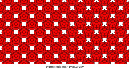 Tudor rose vector seamless pattern. Traditional heraldic emblem of England. The war of roses of houses Lancaster and York.