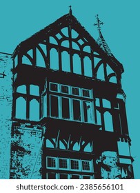 
Tudor style wattle and daub building