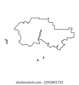 Tuen Mun district map, administrative division of Hong Kong. Vector illustration.