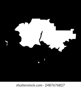 Mapa del distrito de Tuen Mun, división administrativa de Hong Kong. Ilustración vectorial.
