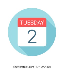 Tuesday 2 - Calendar Icon - Vector Illustration