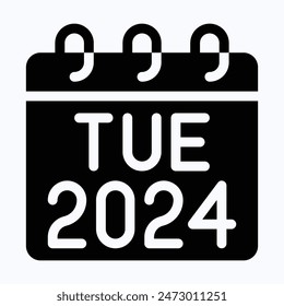 Tuesday 2024 Calendar, Vector Calendar.