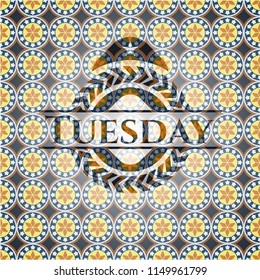 Tuesday arabesque emblem. arabic decoration.