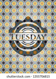 Tuesday arabesque emblem. arabic decoration.