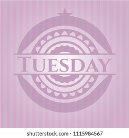 Tuesday badge with pink background