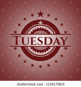 Tuesday badge with red background