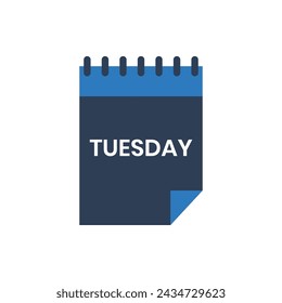 Martes Icono de Calendario de la Semana. Vector de icono de martes