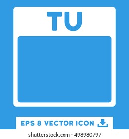 Tuesday Calendar Page icon. Vector EPS illustration style is flat iconic symbol, white color.