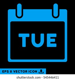 Tuesday Calendar Page icon. Vector EPS illustration style is flat iconic symbol, blue color.