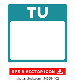 Tuesday Calendar Page icon. Vector EPS illustration style is flat iconic symbol, soft blue color.