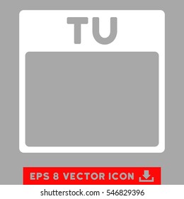 Tuesday Calendar Page icon. Vector EPS illustration style is flat iconic symbol, white color.